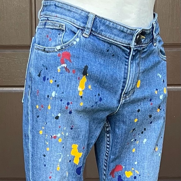 Alice + Olivia Denim - Alice + Olivia splatter print skinny jeans